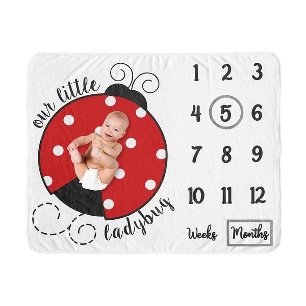 Imagem de Cobertor Milestone Sweet Jojo Designs Little Ladybug para Menina