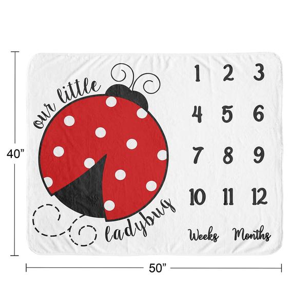 Imagem de Cobertor Milestone Sweet Jojo Designs Little Ladybug para Menina