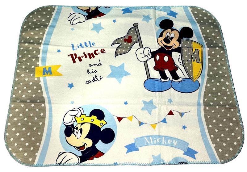 Imagem de Cobertor Para Bebê Inverno Personagem Menino Mickey Mouse Disney - Pequeno Príncipe E Seu Castelo - Branco E Azul - Minasrey