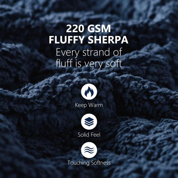 Imagem de Cobertor pesado Sivio Sherpa Fleece 6,8 kg tamanho completo 122x183cm