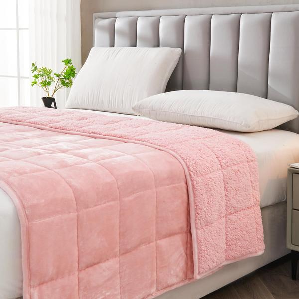 Imagem de Cobertor pesado Topblan Sherpa Fleece 6,8 kg 150x200cm rosa