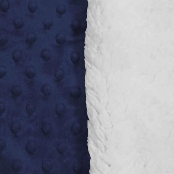 Imagem de Cobertor Plush com Sherpa Dots Azul Navy - Laço Bebê