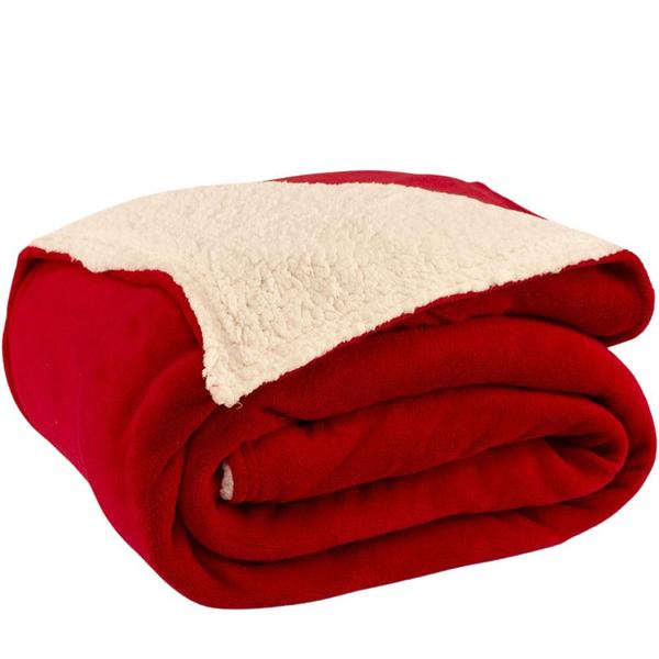 Imagem de Cobertor Polaris Solteiro Sherpa Manta Fleece Vermelho