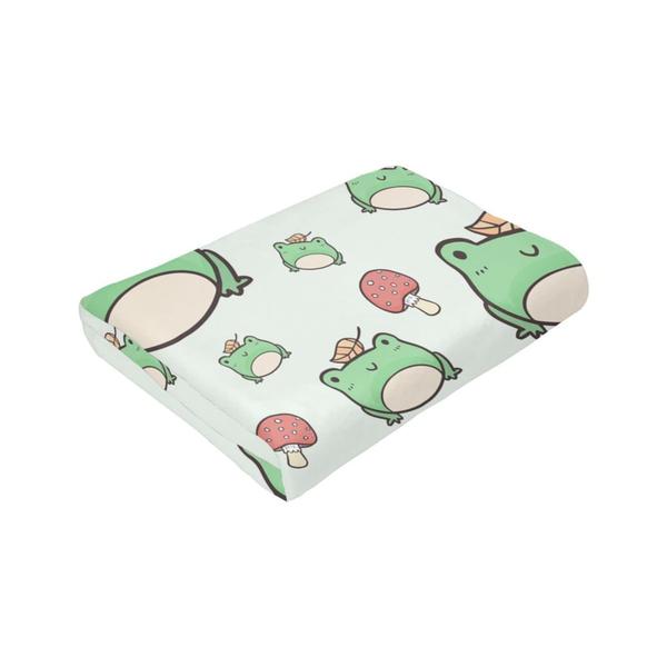 Imagem de Cobertor Pubnico Cute Green Frog Flanela Flanela Antibolinhas