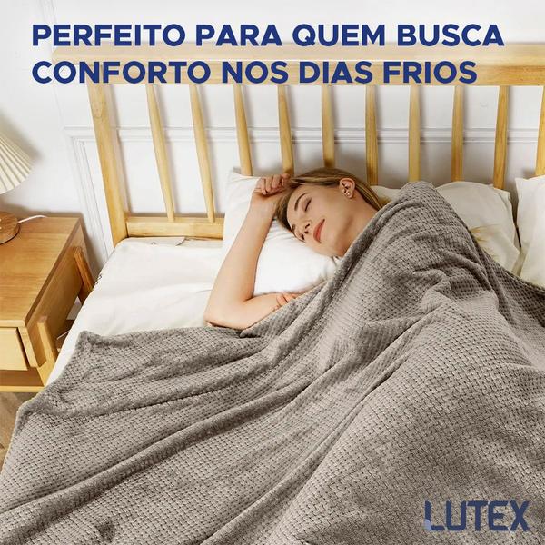 Imagem de Cobertor Queen Corttex Lugano 100% Microfibra - Manta Grossa Textura Toque Macio Fofinho 2,20 x 2,40