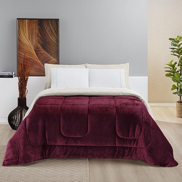 Cobertor QUEEN dupla face sherpa manta flannel coberdrom - SAFIRA ENXOVAIS Imagem de Cobertor QUEEN dupla face sherpa manta flannel coberdrom