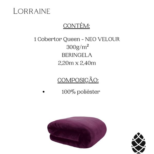 Imagem de Cobertor Queen Neo Velour 220x240 Liso 300g/m² Beringela