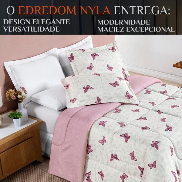 Imagem de Cobertor Queen Size Grosso 200 Fios Nyla Dupla Face Estampado Luxuoso Avere