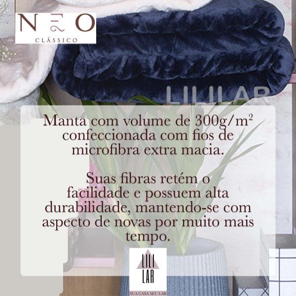 Imagem de Cobertor Queen Velour Premium Manta Microfibra Azul Marinho