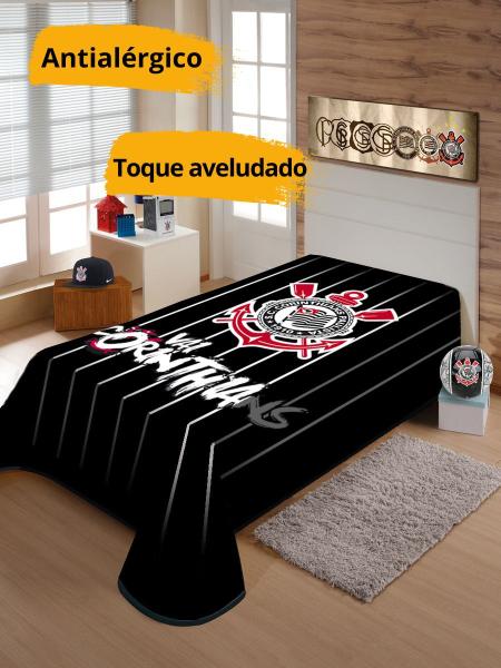 Imagem de Cobertor Raschel Clube Casal Corinthians Jolitex