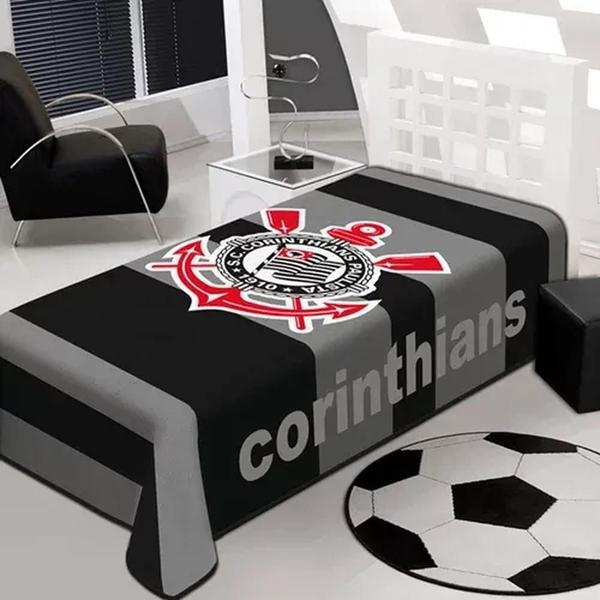 Imagem de Cobertor Raschel Plus Solteiro Corinthians 1,50M X 2,20M