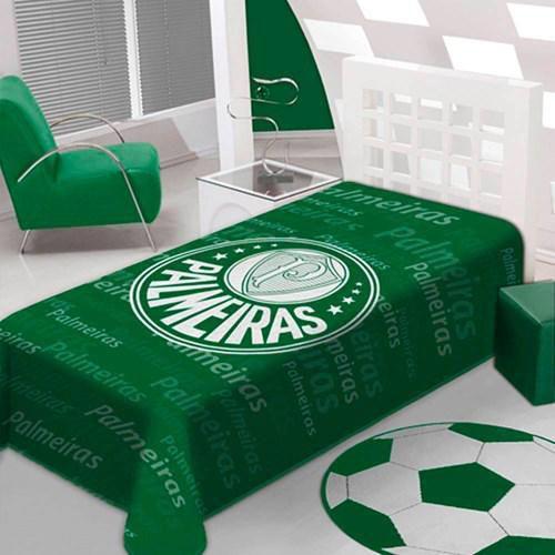 Imagem de Cobertor Raschel Plus Solteiro Palmeiras 1,50M X 2,20M