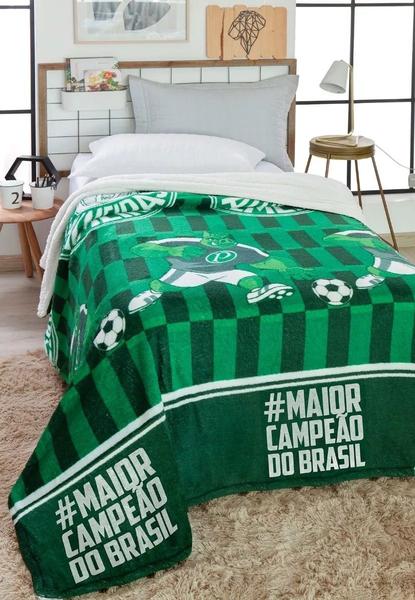 Cobertor Sherpa Jolitex 2x1,5m Microfibra Palmeiras Conforto Imagem de Cobertor Sherpa Jolitex 2x1,5m Microfibra Palmeiras Conforto