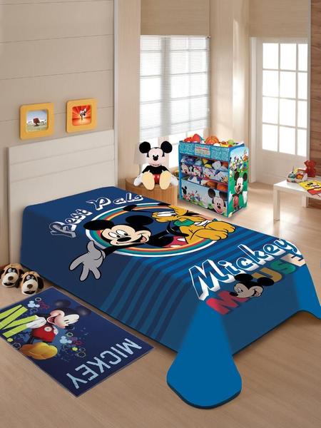 Imagem de Cobertor Solteiro Raschel Mickey Best Pals Jolitex 150x200