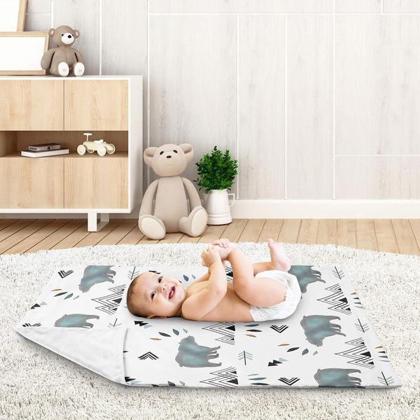 Imagem de Cobertor Swaddle Sweet Jojo Designs Bear Mountain - Aquarela