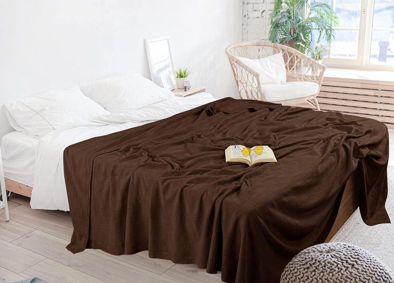 Imagem de Cobertor Utopia Bedding 100% algodão king size 350GSM (marrom)