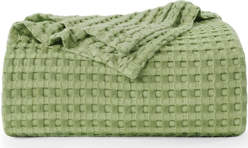 Imagem de Cobertor Utopia Bedding Cotton Waffle 300 g/m2 verde sálvia