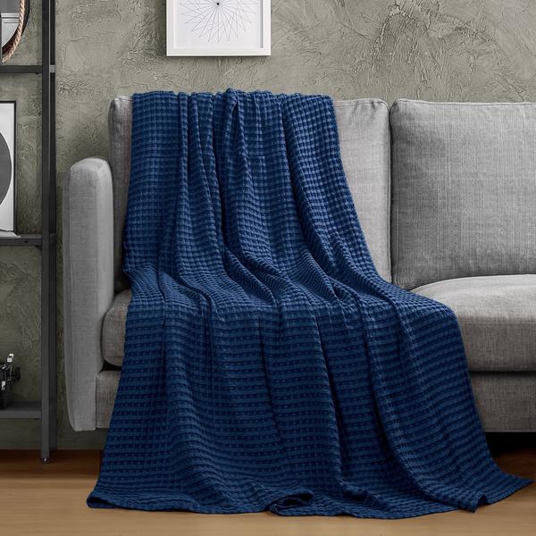 Imagem de Cobertor Utopia Bedding Cotton Waffle 300 GSM Navy Queen Size