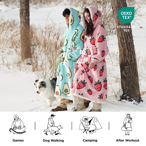 ＜BASERANGE＞TIER HOODED WRAP/フード Cobertor Vestível com Capuz Bedsure Oversize para Mulheres