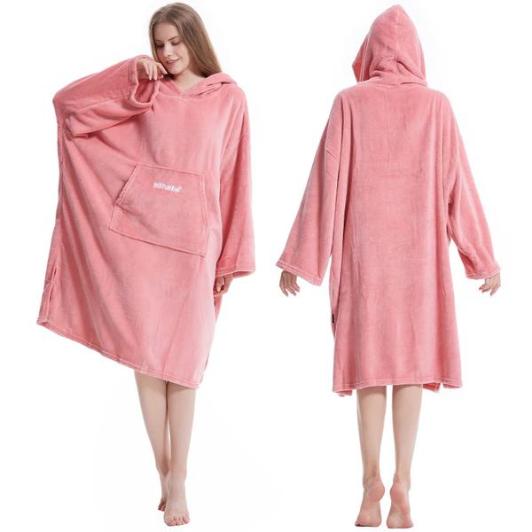 Imagem de Cobertor vestível de pelúcia Changing Robe Hiturbo, poliéster rosa