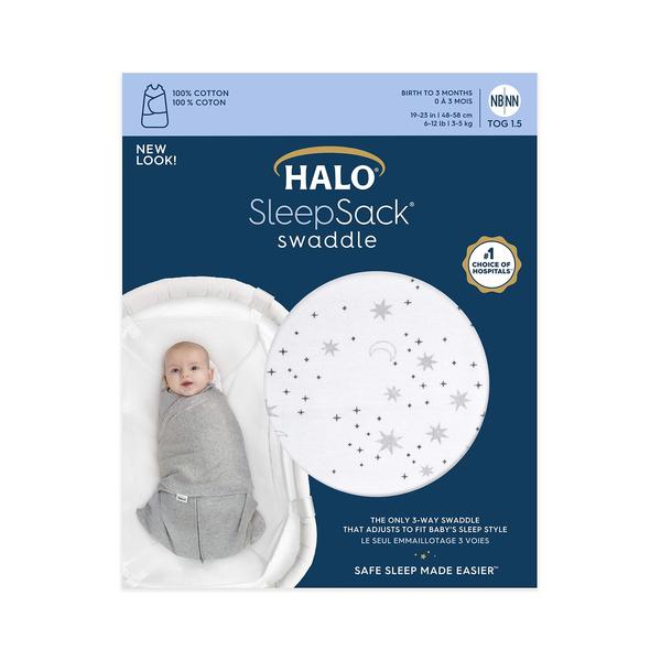 Imagem de Cobertor vestível HALO SleepSack Swaddle 100% algodão cinza