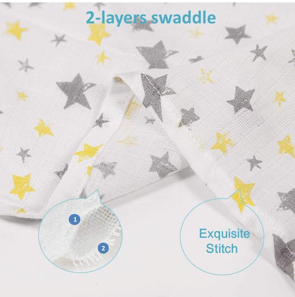 Imagem de Cobertores Muslin Swaddle Little Grape Land 100% algodão, pacote com 3