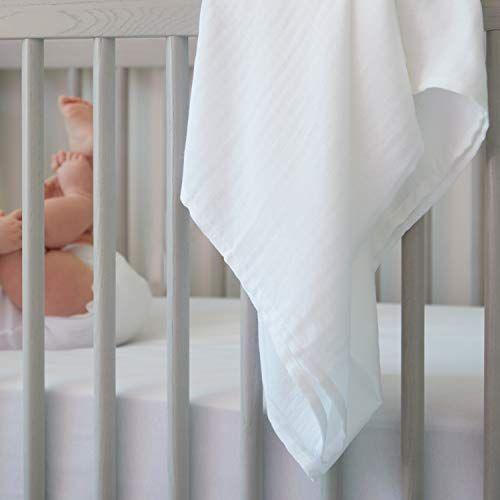 Imagem de Cobertores Swaddle de algodão orgânico HonestBaby, pacote com 3 unidades, brancos