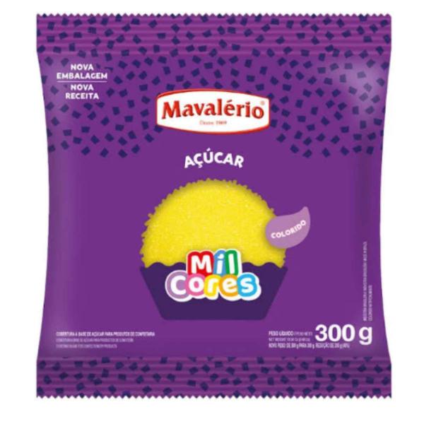 Cobertura a Base de Açúcar para Produtos de Confeitaria Amarelo 300g - Mavalério Imagem de Cobertura a Base de Açúcar para Produtos de Confeitaria Amarelo 300g
