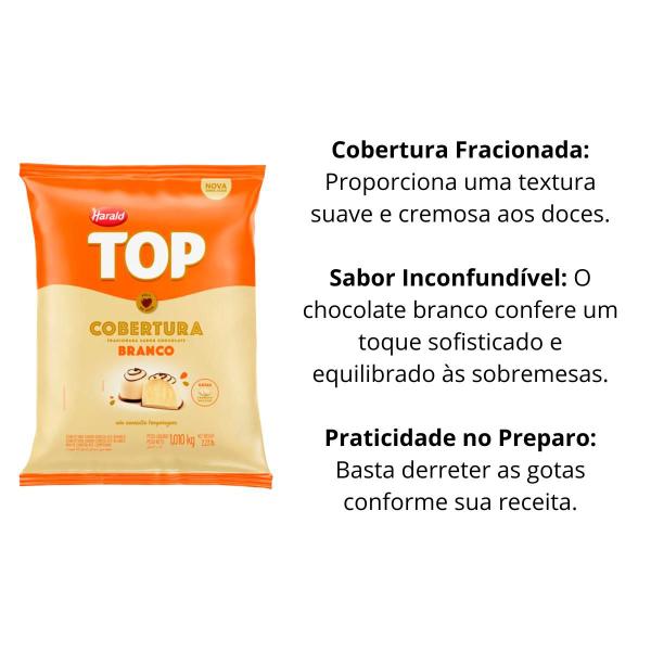 Imagem de Cobertura Chocolate Branco Em Gotas Top Harald C/ 1 Kg