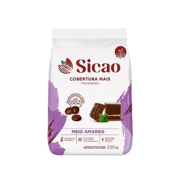 Cobertura Chocolate Meio Amargo Gotas 1Kg Sicao- Kit 2Un Imagem de Cobertura Chocolate Meio Amargo Gotas 1Kg Sicao- Kit 2Un