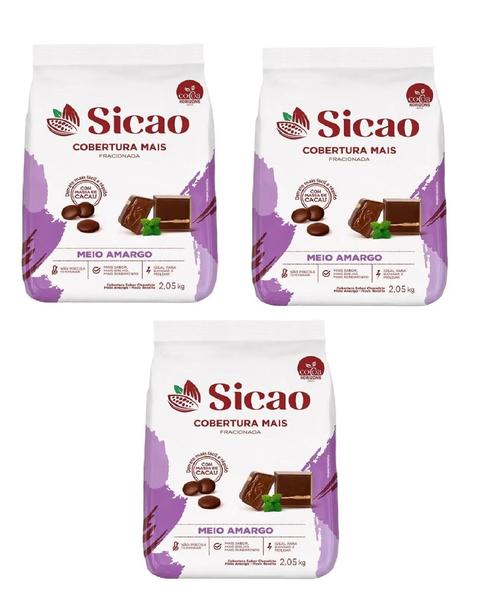 Cobertura Chocolate Meio Amargo Mais Gotas 6 kgs Sicao - Sicão Imagem de Cobertura Chocolate Meio Amargo Mais Gotas 6 kgs Sicao