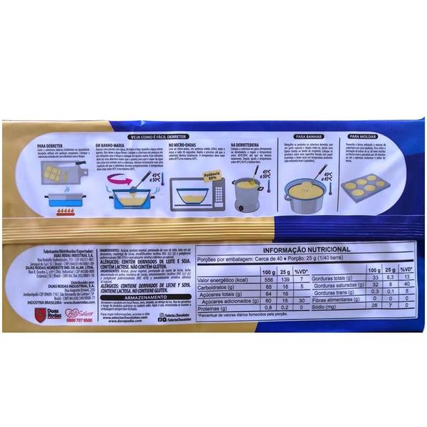 Cobertura Confeiteiro Barra Branco 1,01kg Selecta Imagem de Cobertura Confeiteiro Barra Branco 1,01kg Selecta