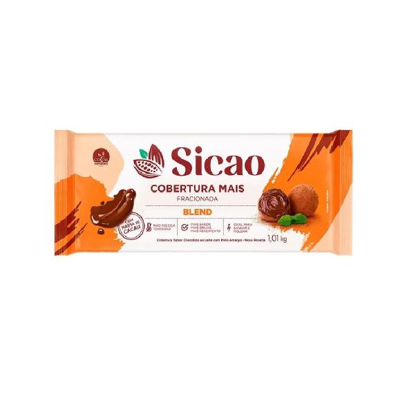 Cobertura de Chocolate Mais Sicao Blend Barra com 1,01kg - Sicão Imagem de Cobertura de Chocolate Mais Sicao Blend Barra com 1,01kg