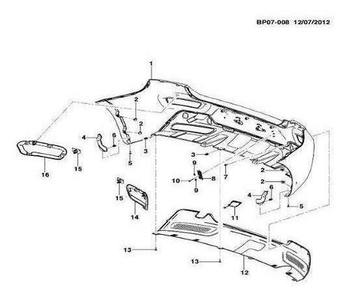 Imagem de Cobertura Do Parachoque Traseiro Hatch 2012 2016 Cruze Gm 95