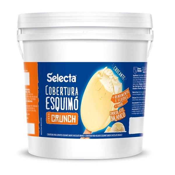 Cobertura Esquimo Crunch Chocolate Branco 4Kg Selecta Imagem de Cobertura Esquimo Crunch Chocolate Branco 4Kg Selecta