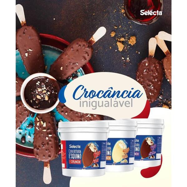 Cobertura Esquimo Crunch Chocolate Branco 4Kg Selecta Imagem de Cobertura Esquimo Crunch Chocolate Branco 4Kg Selecta
