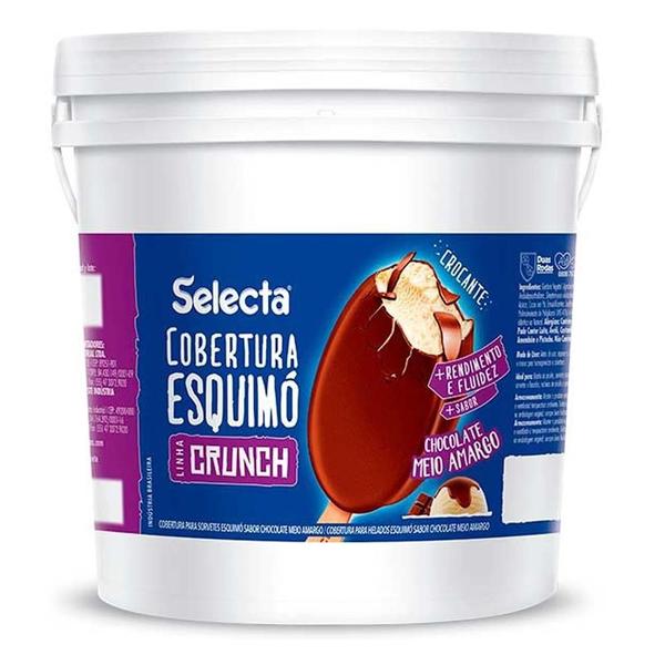 Cobertura Esquimo Crunch Chocolate Meio Amargo 4Kg Selecta Imagem de Cobertura Esquimo Crunch Chocolate Meio Amargo 4Kg Selecta