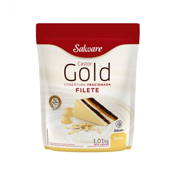 Cobertura Fracionada Filete Gold Branca 1,01kg- Salware Imagem de Cobertura Fracionada Filete Gold Branca 1,01kg- Salware