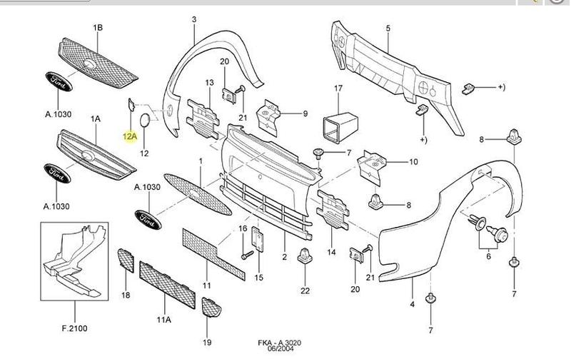 Imagem de Cobertura gancho reboque diant (preto) ford ka 2001 a 2007