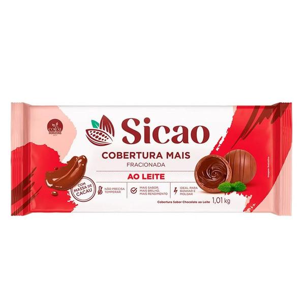 Cobertura Mais Ao Leite Barra 1,01kg Sicao Imagem de Cobertura Mais Ao Leite Barra 1,01kg Sicao