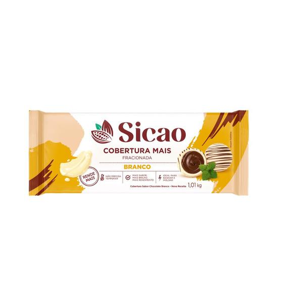 Cobertura Mais Branco Barra 1,01kg Sicao Imagem de Cobertura Mais Branco Barra 1,01kg Sicao
