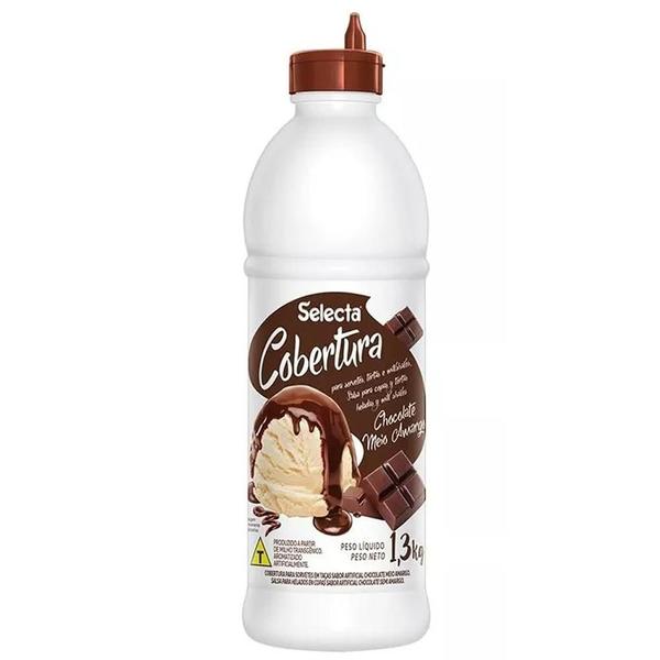 Cobertura para Sorvete e Açai Sabor Chocolate Meio Amargo 1.3kg Selecta Imagem de Cobertura para Sorvete e Açai Sabor Chocolate Meio Amargo 1.3kg Selecta