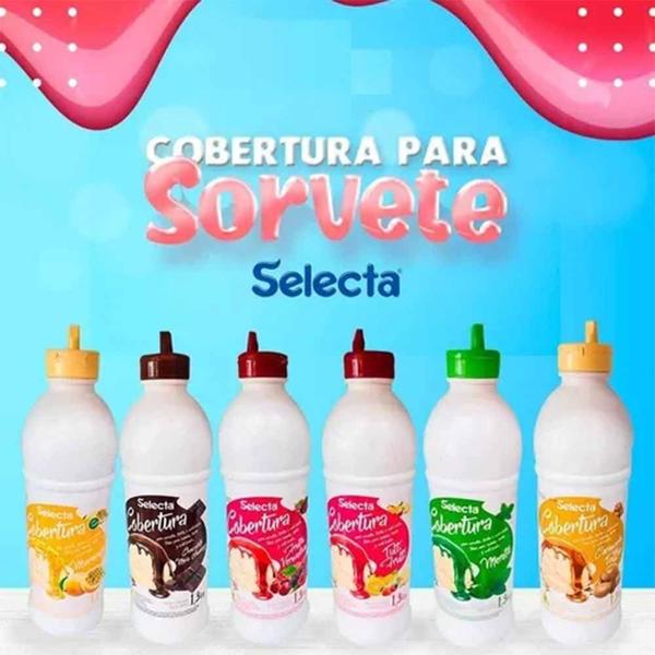 Imagem de Cobertura Para Sorvete Selecta Sabor Açaí 1,3kg Duas Rodas