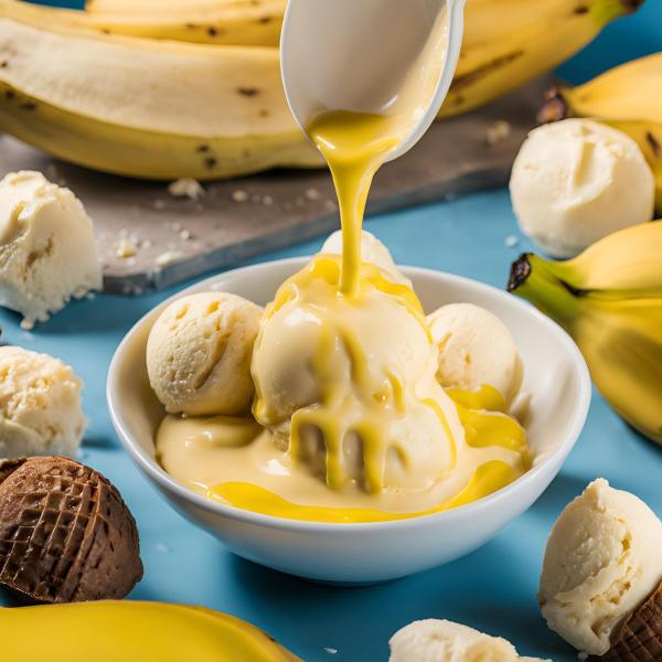 Cobertura para sorvetes sabor banana fini 1kg Imagem de Cobertura para sorvetes sabor banana fini 1kg