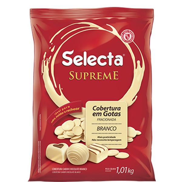 Cobertura Selecta Supm Gota Fc Branca 1,01kg Imagem de Cobertura Selecta Supm Gota Fc Branca 1,01kg