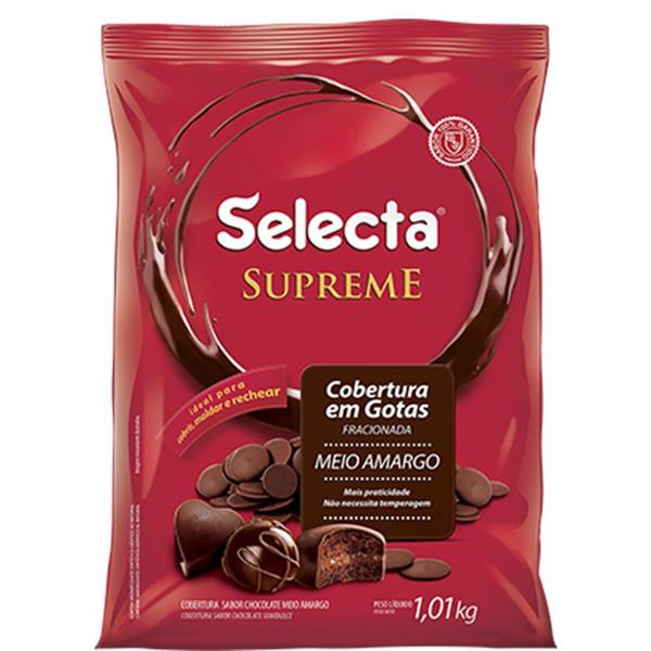 Cobertura Selecta Supm Gota Fc Meio Amargo 1,01kg Imagem de Cobertura Selecta Supm Gota Fc Meio Amargo 1,01kg