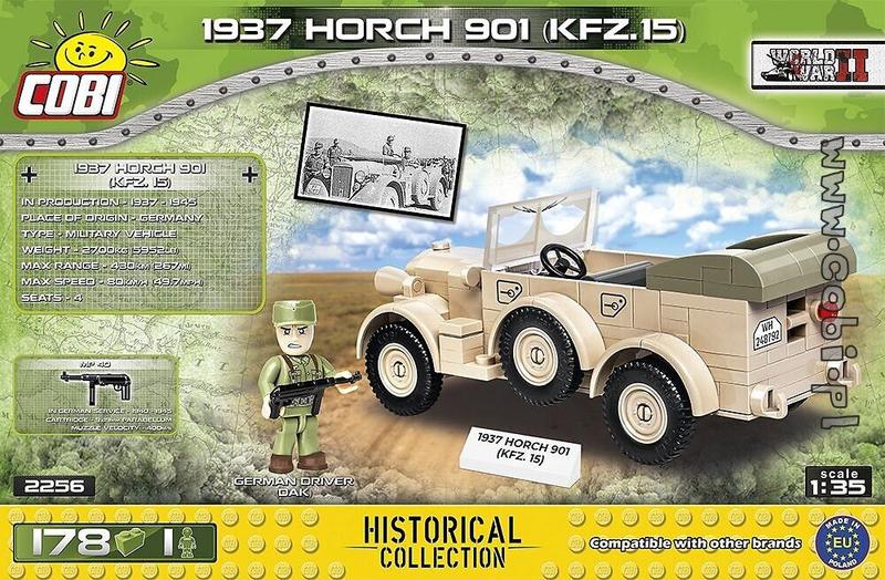 Cobi 2256 - 1937 horch 901 alemao blocos para montar com 178 pcs - Blocos COBI Imagem de Cobi 2256 - 1937 horch 901 alemao blocos para montar com 178 pcs