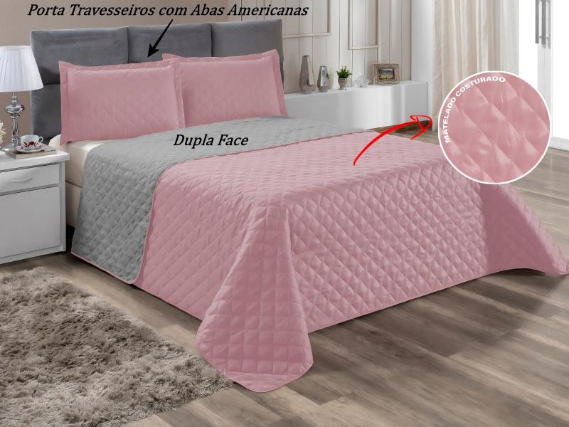 Imagem de Cobre Leito Casal Colcha Cama Box Queen Roupa de Cama Realeza Dupla Face