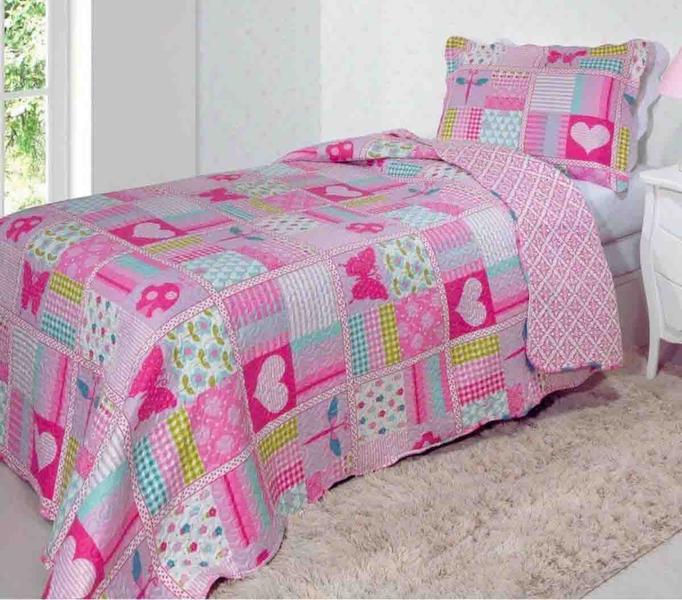 Imagem de Cobre Leito Colcha Solteiro Infantil Patchwork Teen Kids RZ