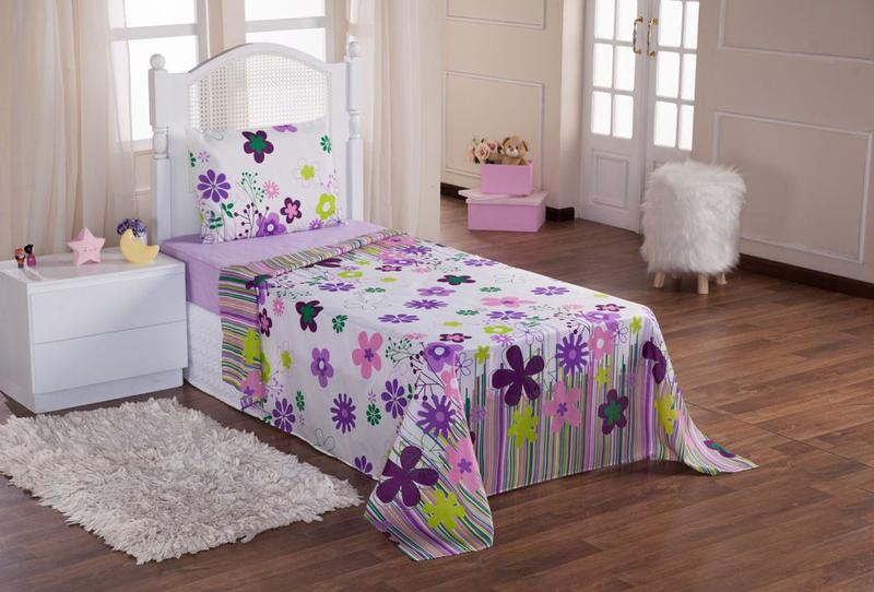 Imagem de Cobre leito infantil  2 pecas - garden lilas